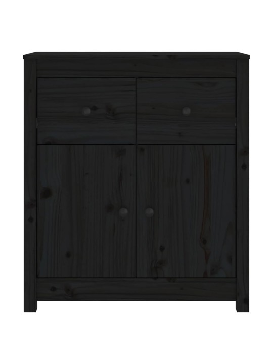 Příborník černý 70 x 35 x 80 cm masivní borové dřevo