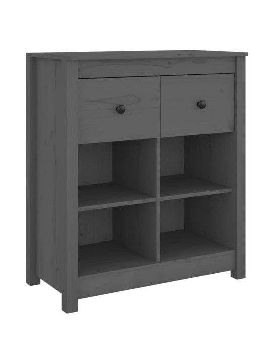 Příborník šedý 70 x 35 x 80 cm masivní borové dřevo
