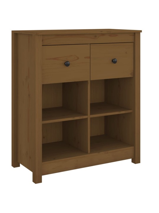 Příborník medově hnědý 70 x 35 x 80 cm masivní borové dřevo