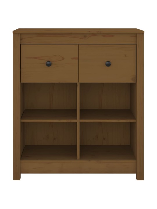 Příborník medově hnědý 70 x 35 x 80 cm masivní borové dřevo