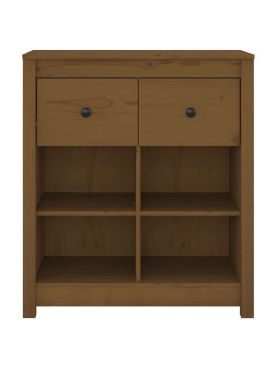 Příborník medově hnědý 70 x 35 x 80 cm masivní borové dřevo