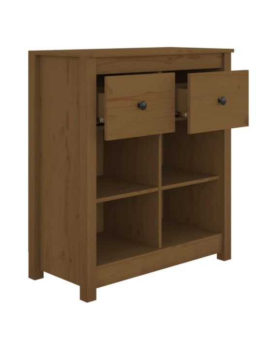 Příborník medově hnědý 70 x 35 x 80 cm masivní borové dřevo
