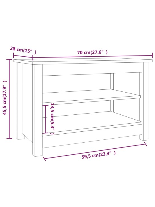 Lavice s botníkem 70 x 38 x 45,5 cm masivní borovice