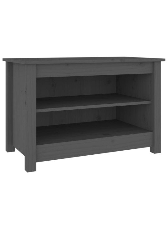 Lavice s botníkem šedá 70 x 38 x 45,5 cm masivní borovice