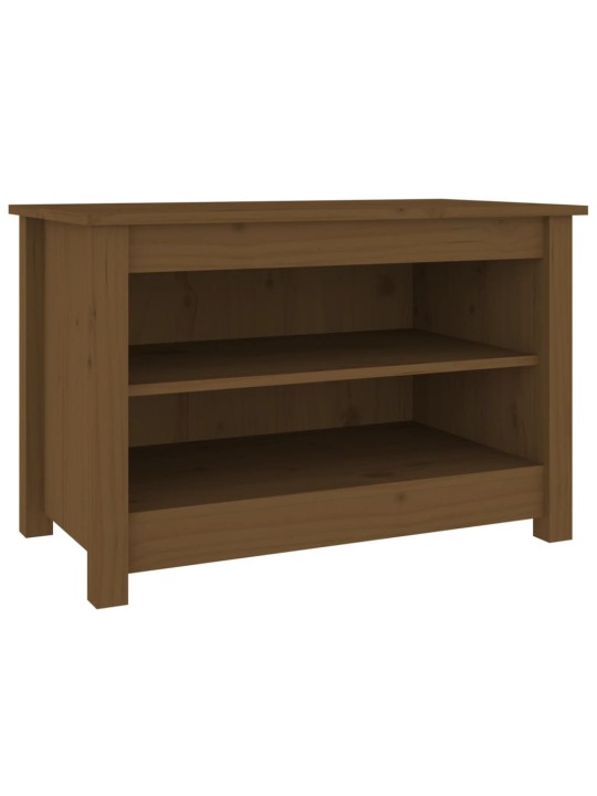 Lavice s botníkem medově hnědá 70x38x45,5 cm masivní borovice