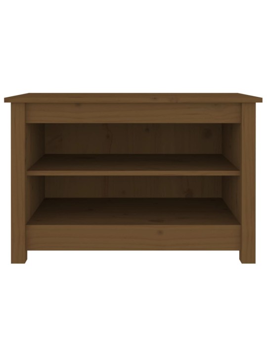 Lavice s botníkem medově hnědá 70x38x45,5 cm masivní borovice