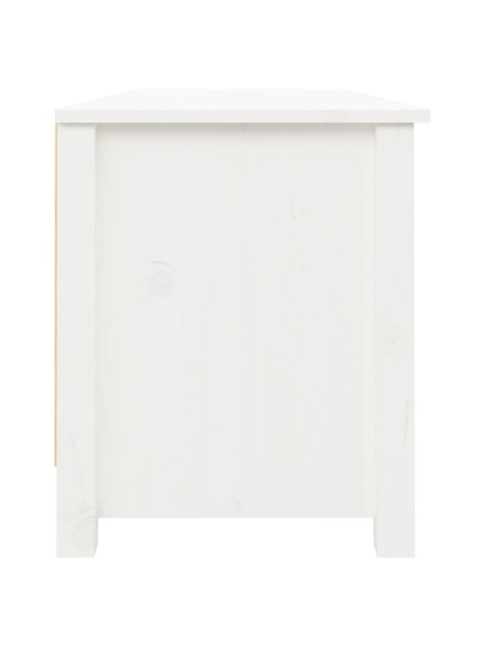 Lavice s botníkem bílá 110 x 38 x 45,5 cm masivní borovice