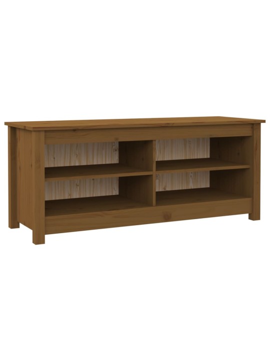 Lavice s botníkem medově hnědá 110x38x45,5 cm masivní borovice