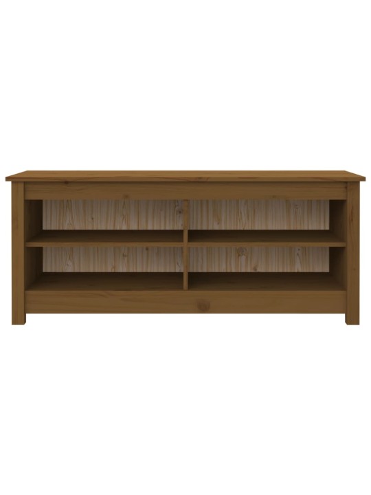 Lavice s botníkem medově hnědá 110x38x45,5 cm masivní borovice