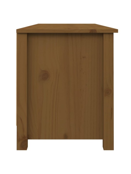 Lavice s botníkem medově hnědá 110x38x45,5 cm masivní borovice