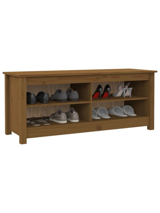 Lavice s botníkem medově hnědá 110x38x45,5 cm masivní borovice