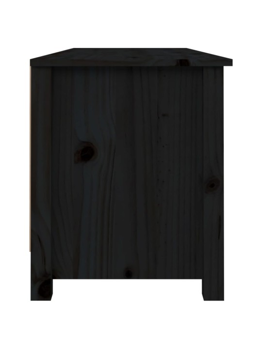 Lavice s botníkem černá 110 x 38 x 45,5 cm masivní borovice