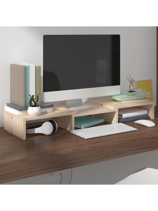 Stojan na monitor 60 x 24 x 10,5 cm masivní borové dřevo