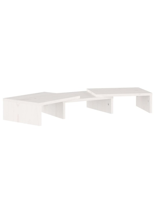 Stojan na monitor bílý 60 x 24 x 10,5 cm masivní borové dřevo