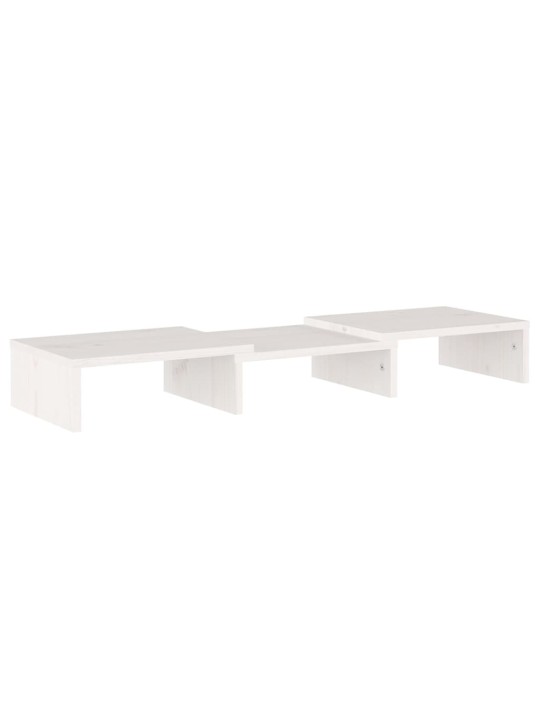 Stojan na monitor bílý 60 x 24 x 10,5 cm masivní borové dřevo