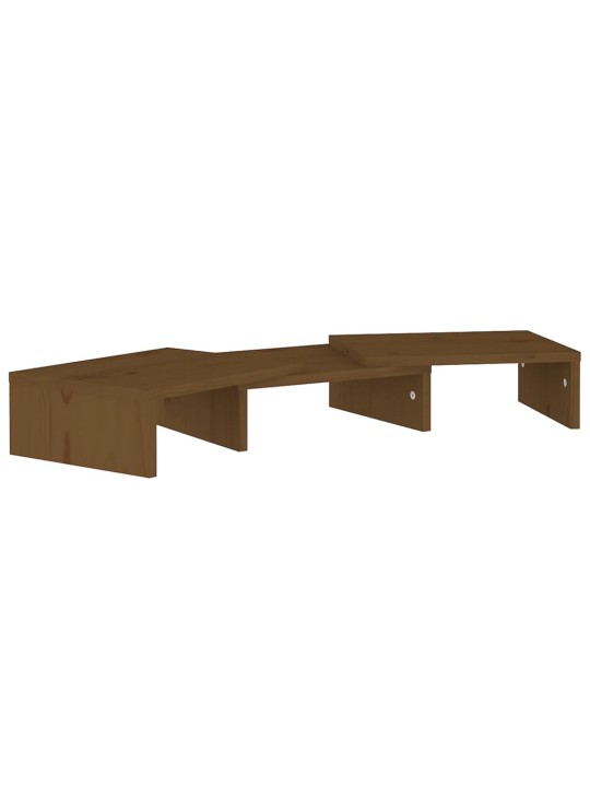 Stojan na monitor medově hnědý 60x24x10,5 cm masivní borovice