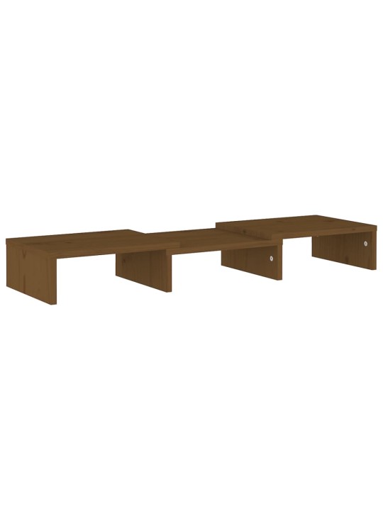 Stojan na monitor medově hnědý 60x24x10,5 cm masivní borovice