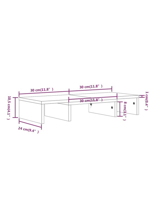Stojan na monitor medově hnědý 60x24x10,5 cm masivní borovice