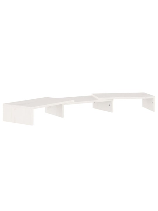 Stojan na monitor bílý 80 x 24 x 10,5 cm masivní borové dřevo