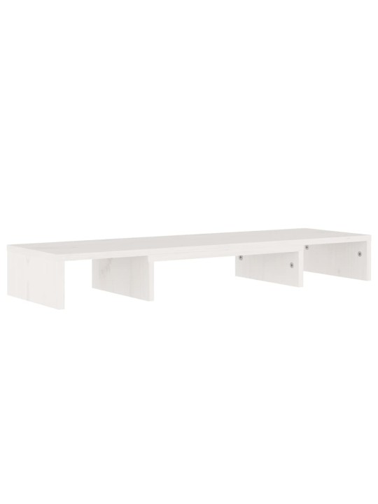 Stojan na monitor bílý 80 x 24 x 10,5 cm masivní borové dřevo