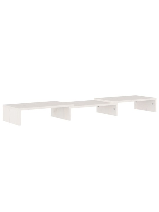 Stojan na monitor bílý 80 x 24 x 10,5 cm masivní borové dřevo
