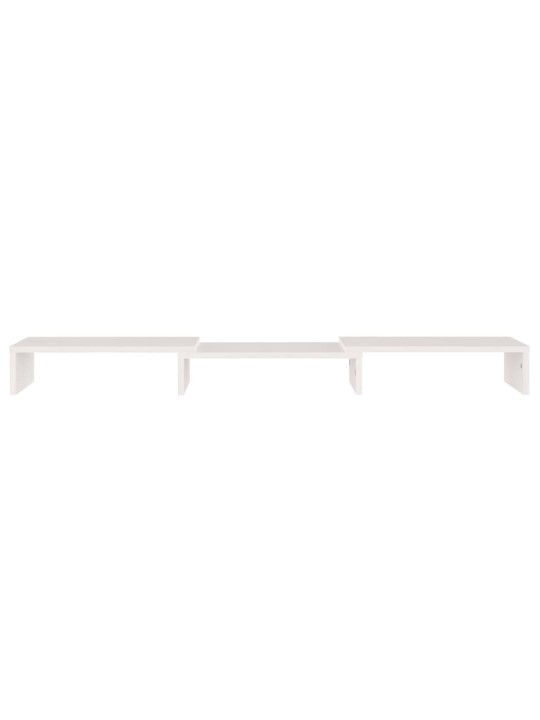 Stojan na monitor bílý 80 x 24 x 10,5 cm masivní borové dřevo
