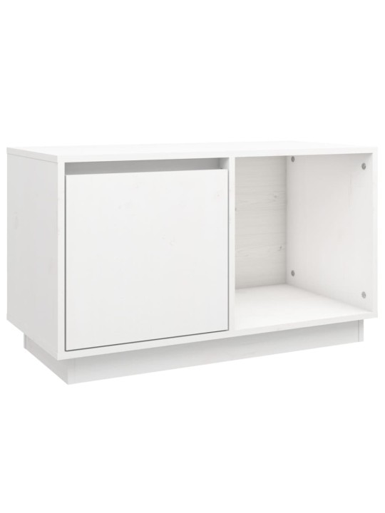 TV skříňka bílá 74 x 35 x 44 cm masivní borové dřevo