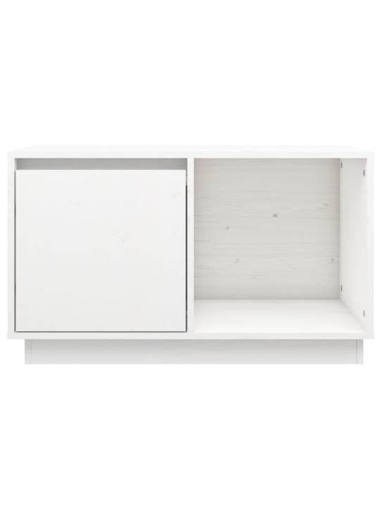 TV skříňka bílá 74 x 35 x 44 cm masivní borové dřevo