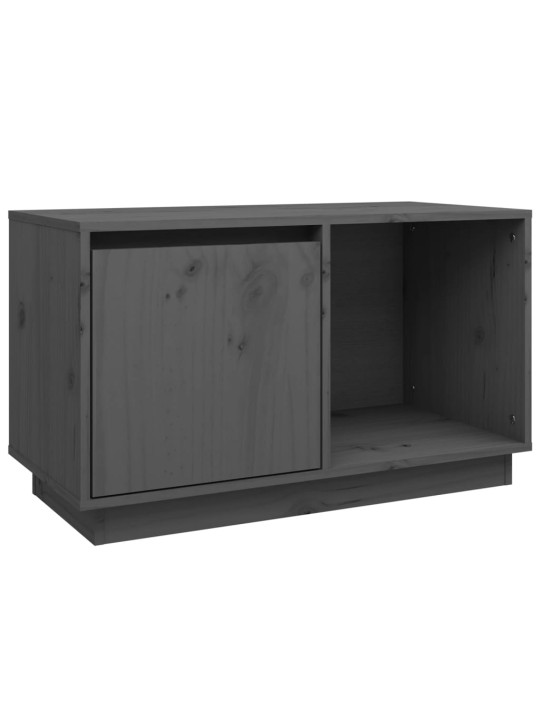 TV skříňka šedá 74 x 35 x 44 cm masivní borové dřevo