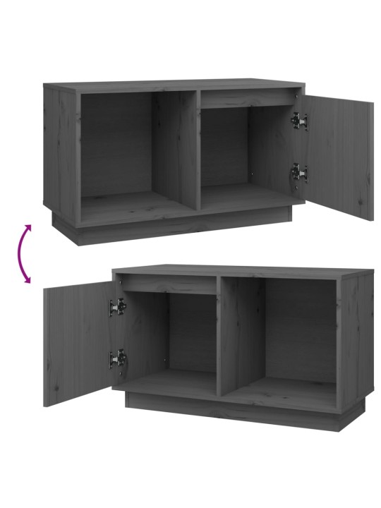 TV skříňka šedá 74 x 35 x 44 cm masivní borové dřevo