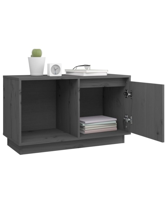 TV skříňka šedá 74 x 35 x 44 cm masivní borové dřevo