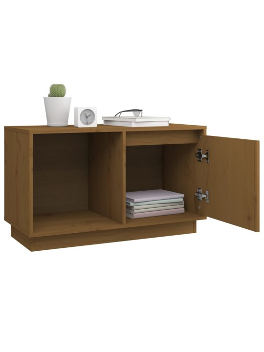 TV skříňka medově hnědá 74 x 35 x 44 cm masivní borové dřevo