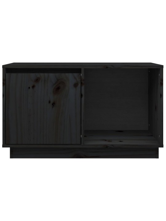 TV skříňka černá 74 x 35 x 44 cm masivní borové dřevo
