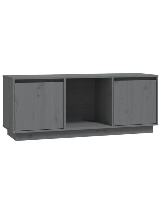 TV skříňka šedá 110,5 x 35 x 44 cm masivní borové dřevo