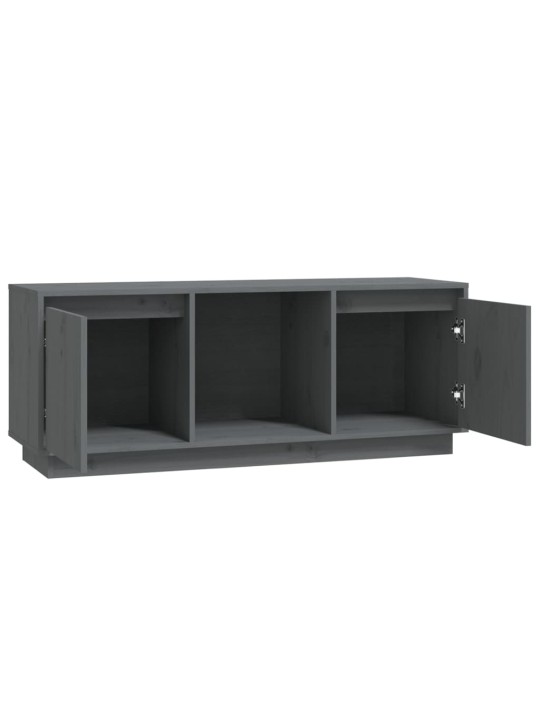 TV skříňka šedá 110,5 x 35 x 44 cm masivní borové dřevo