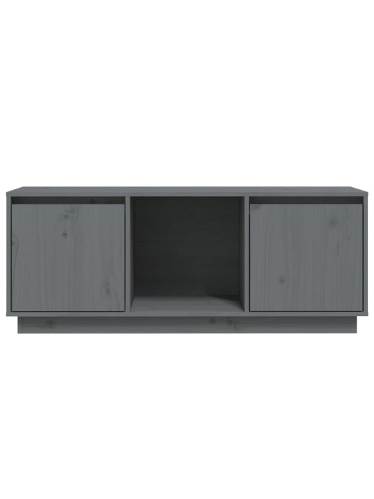 TV skříňka šedá 110,5 x 35 x 44 cm masivní borové dřevo