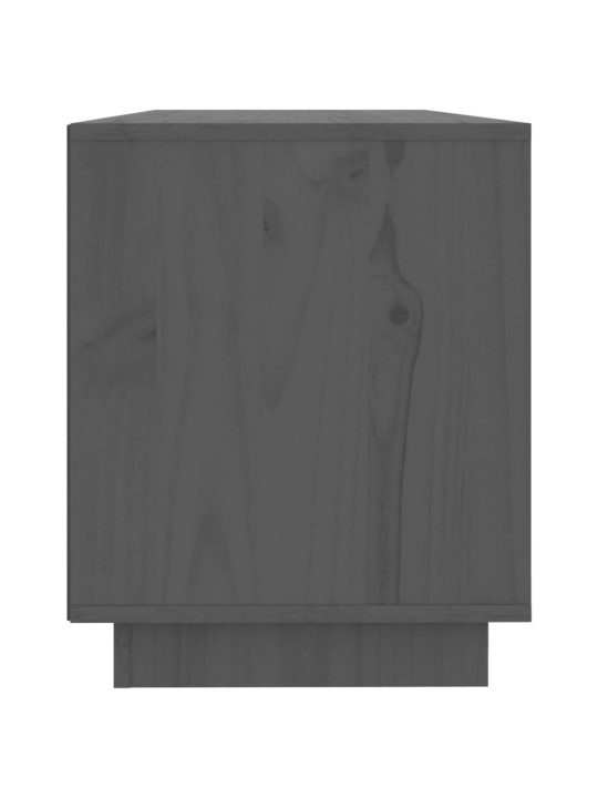 TV skříňka šedá 110,5 x 35 x 44 cm masivní borové dřevo