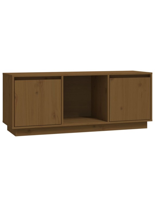 TV skříňka medově hnědá 110,5 x 35 x 44 cm masivní borové dřevo