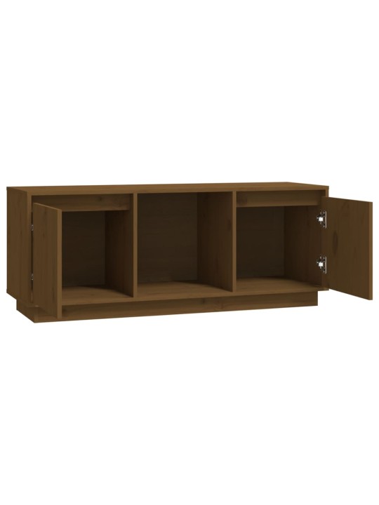 TV skříňka medově hnědá 110,5 x 35 x 44 cm masivní borové dřevo