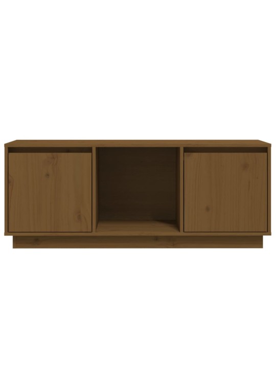TV skříňka medově hnědá 110,5 x 35 x 44 cm masivní borové dřevo