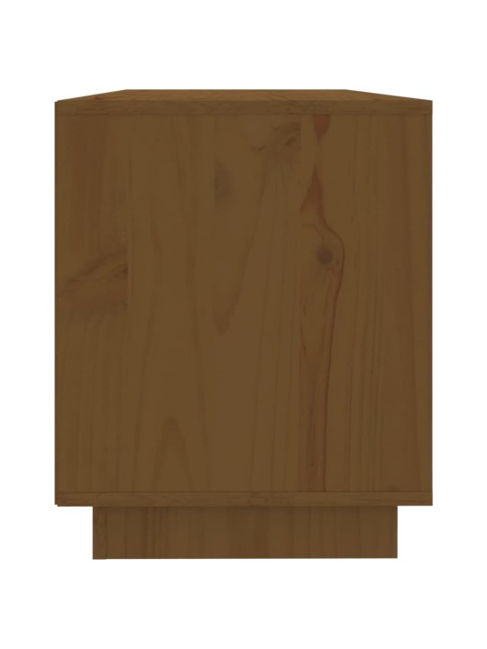 TV skříňka medově hnědá 110,5 x 35 x 44 cm masivní borové dřevo
