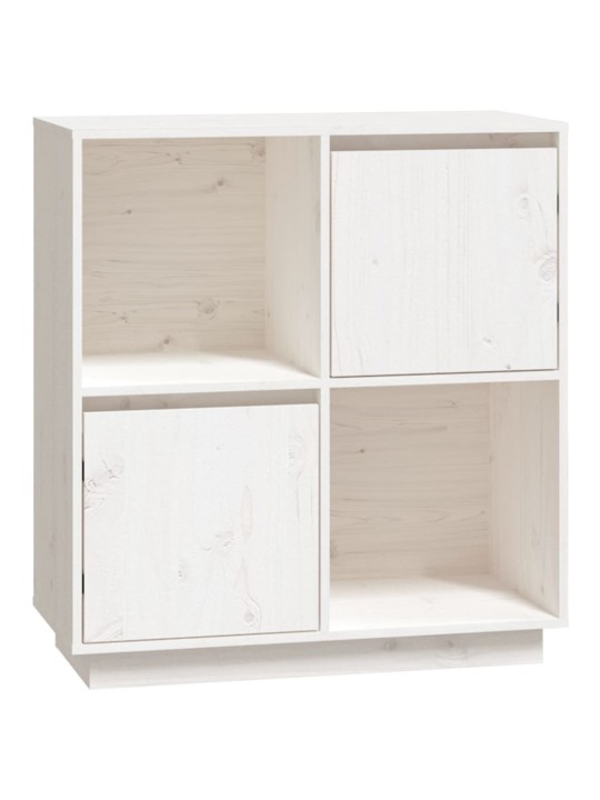 Příborník bílý 74 x 35 x 80 cm masivní borové dřevo