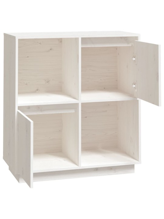 Příborník bílý 74 x 35 x 80 cm masivní borové dřevo