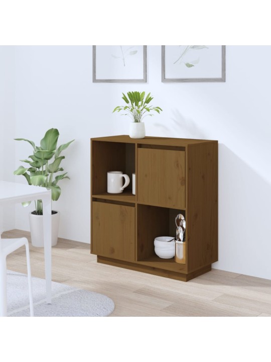 Příborník medově hnědý 74 x 35 x 80 cm masivní borové dřevo