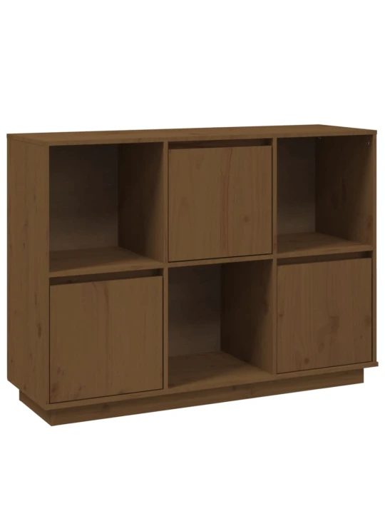 Příborník medově hnědý 110,5 x 35 x 80 cm masivní borové dřevo