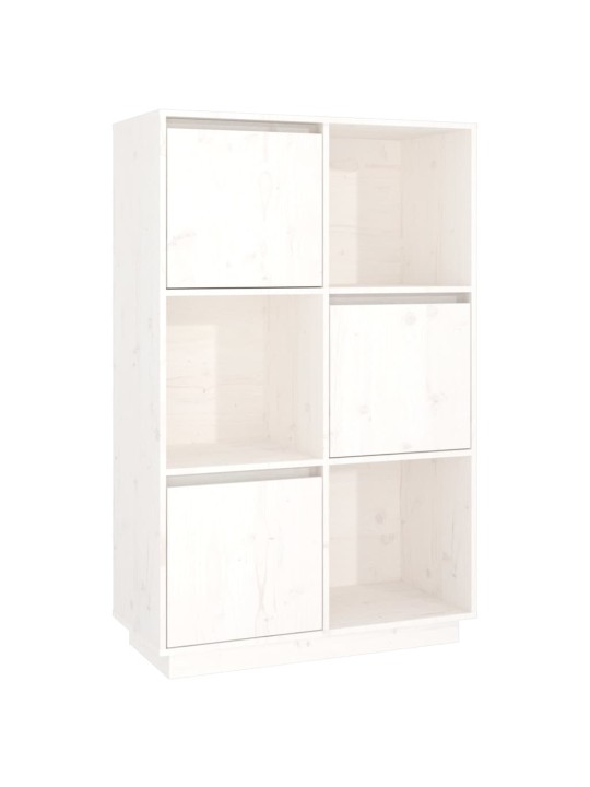 Komoda bílá 74 x 35 x 117 cm masivní borové dřevo