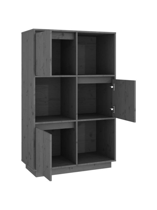 Komoda šedá 74 x 35 x 117 cm masivní borové dřevo