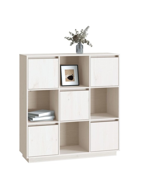 Komoda bílá 110,5 x 35 x 117 cm masivní borové dřevo