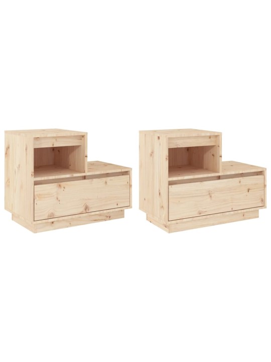 Noční stolky 2 ks 60 x 34 x 51 cm masivní borové dřevo
