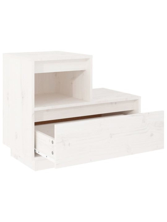 Noční stolky 2 ks bílé 60 x 34 x 51 cm masivní borové dřevo